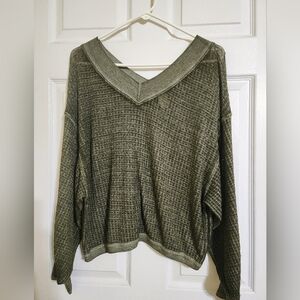 Cozy Olive Green Knit Sweater